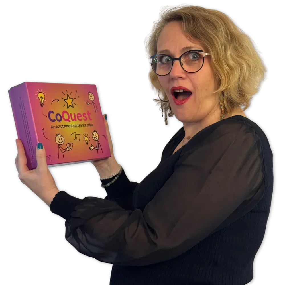 Elvire Gagneur présente la boîte CoQuest, le recrutement cartes sur table